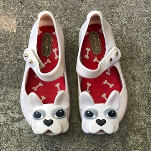 Mini Melissa toddler girls French bulldog shoes- size 7